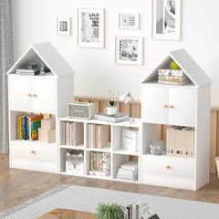 Versatile Children's Bookshelf with House-Shaped Design – Multi-Functional Storage Organizer for Books and Toys, Adjustable Placement, Durable MDF Construction, Easy Assembly, Safe for Kids