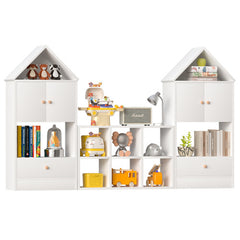 Versatile Children's Bookshelf with House-Shaped Design – Multi-Functional Storage Organizer for Books and Toys, Adjustable Placement, Durable MDF Construction, Easy Assembly, Safe for Kids