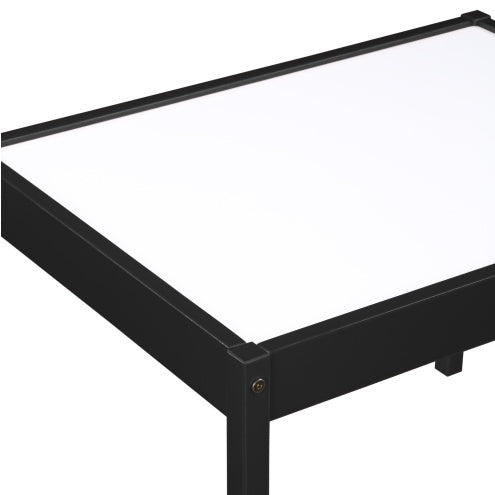 Kids Dry Erase Table & Chair Set, 3-Piece Wooden Activity Table with Chairs, Black, Gibson