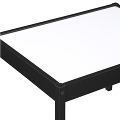 Kids Dry Erase Table & Chair Set, 3-Piece Wooden Activity Table with Chairs, Black, Gibson