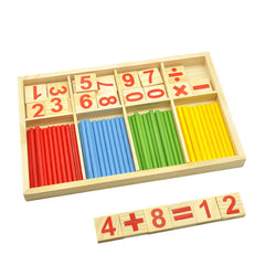 Wooden Math Sticks Montessori Toys, Early Learning Educational Counting & Number Skills for Toddlers