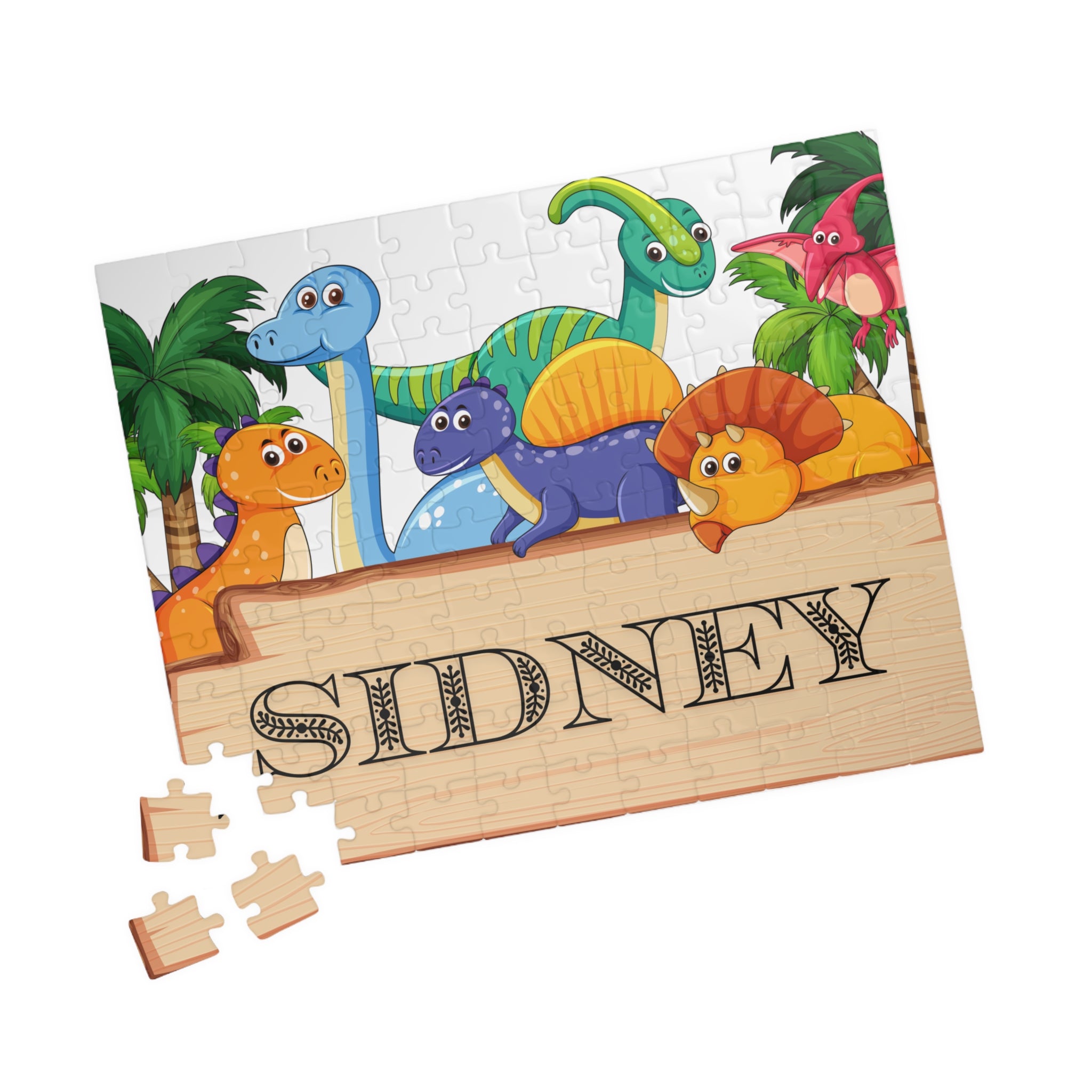 Personalized Dinosaur Puzzle - Custom Name - Perfect Gift for Kids!
