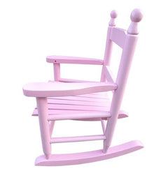Light Pink Wooden Children's Rocking Chair – Indoor/Outdoor Populus Wood Rocker for Kids