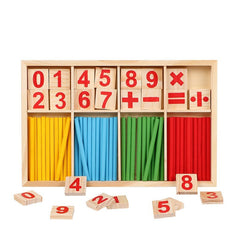 Wooden Math Sticks Montessori Toys, Early Learning Educational Counting & Number Skills for Toddlers 48 pieces