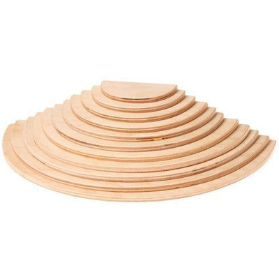 Large Rainbow Arch Building Blocks, 12-Piece Wooden Stacking Toy, Open-Ended Play, Montessori Inspired Log Half Moon