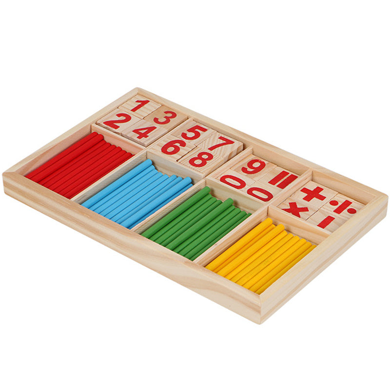 Wooden Math Sticks Montessori Toys, Early Learning Educational Counting & Number Skills for Toddlers