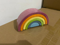 Large Rainbow Arch Building Blocks, 12-Piece Wooden Stacking Toy, Open-Ended Play, Montessori Inspired Color purple 6pcs