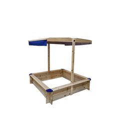 Kids Wooden Sandbox with Adjustable UV-Resistant Canopy – Outdoor Playset for Backyard Fun
