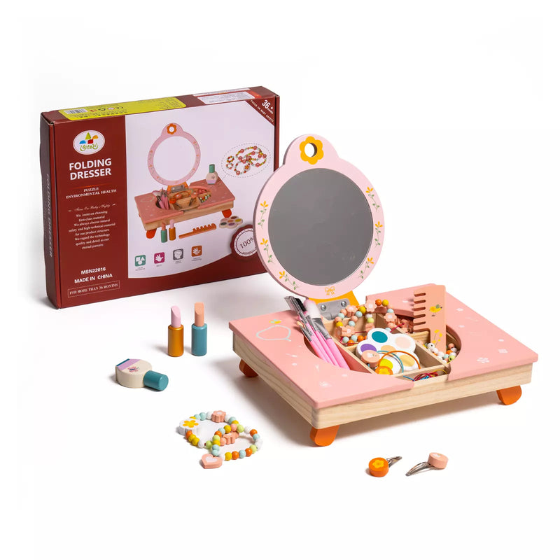 Robud Wooden Pretend Play Cosmetic Makeup Set – Educational Preschool Toy for Kids Aged 3+
