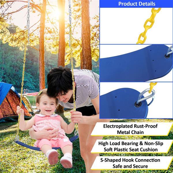 Heavy-Duty 2-Seat Swing Set with Saucer Swing – 440lb Capacity A-Frame Outdoor Playset for Kids