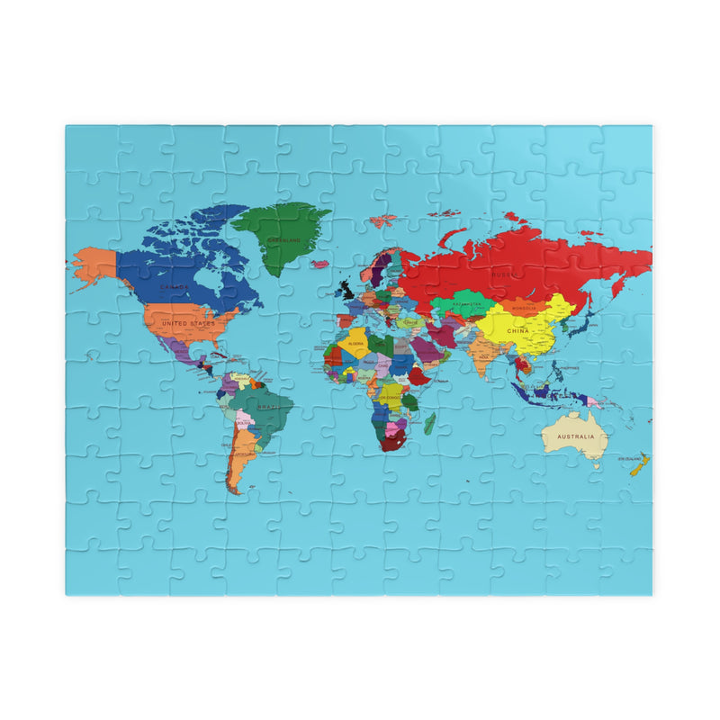 World Map Puzzle for Kids – 100-Piece Educational Jigsaw – Fun Geography Learning Toy 110 pcs (Horizontal)