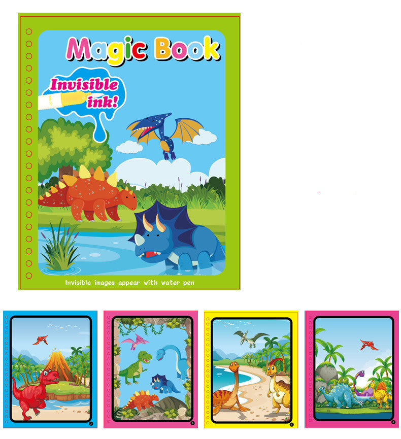 Children's Magic Water Painting Book – Reusable Coloring Activity for Kids Dinosaur World