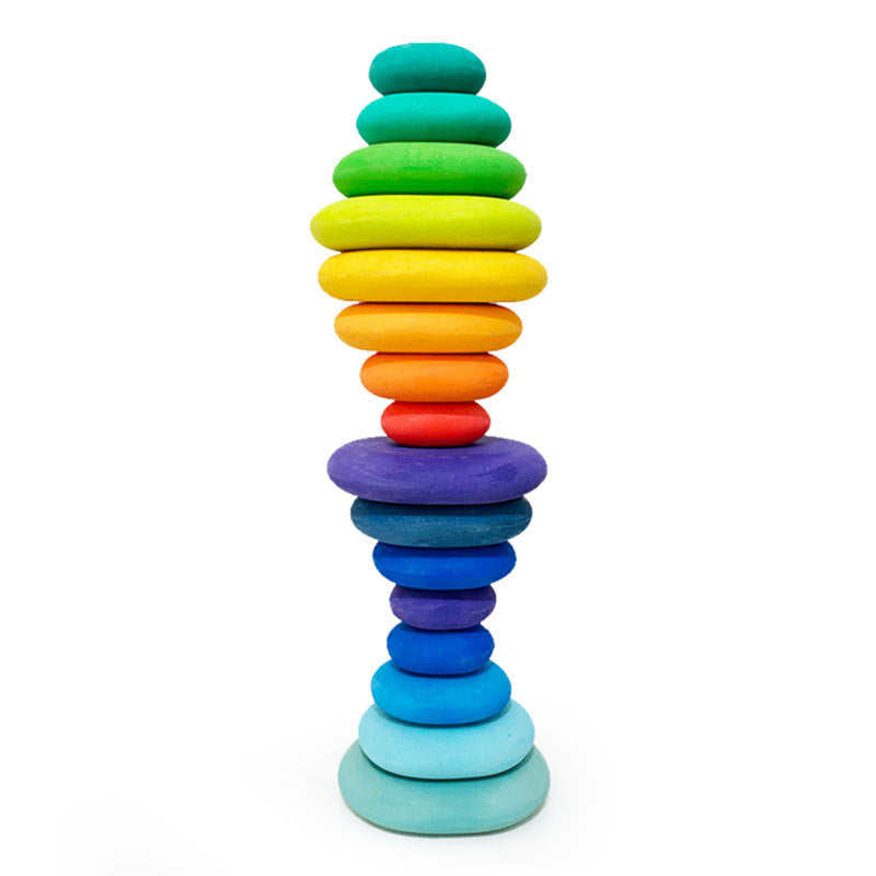 Large Rainbow Arch Building Blocks, 12-Piece Wooden Stacking Toy, Open-Ended Play, Montessori Inspired Large stack