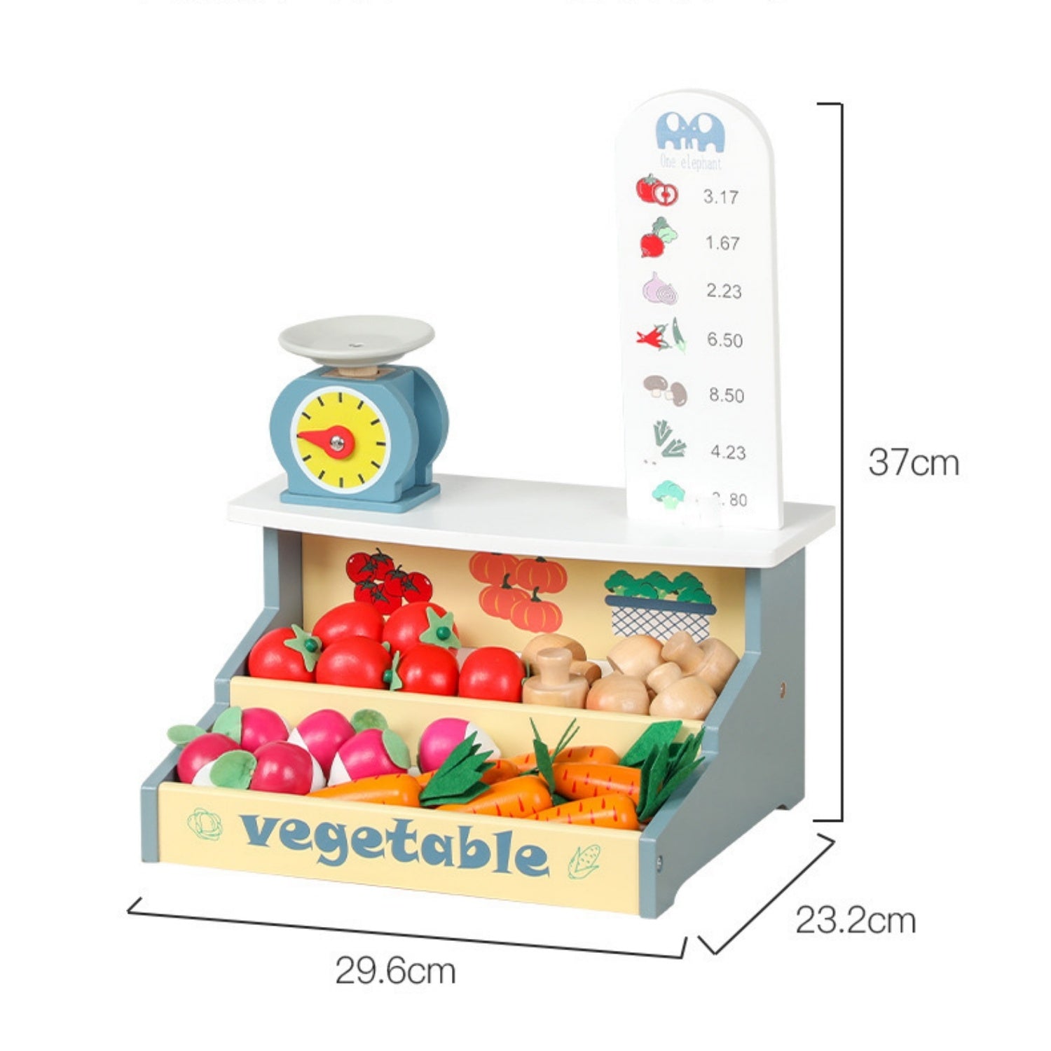 Robud Wooden Pretend Play Preschool Toy for Kids Aged 3+ | Wooden Supermarket Vegetable Store| Durable Educational Playset for Girls & Boys