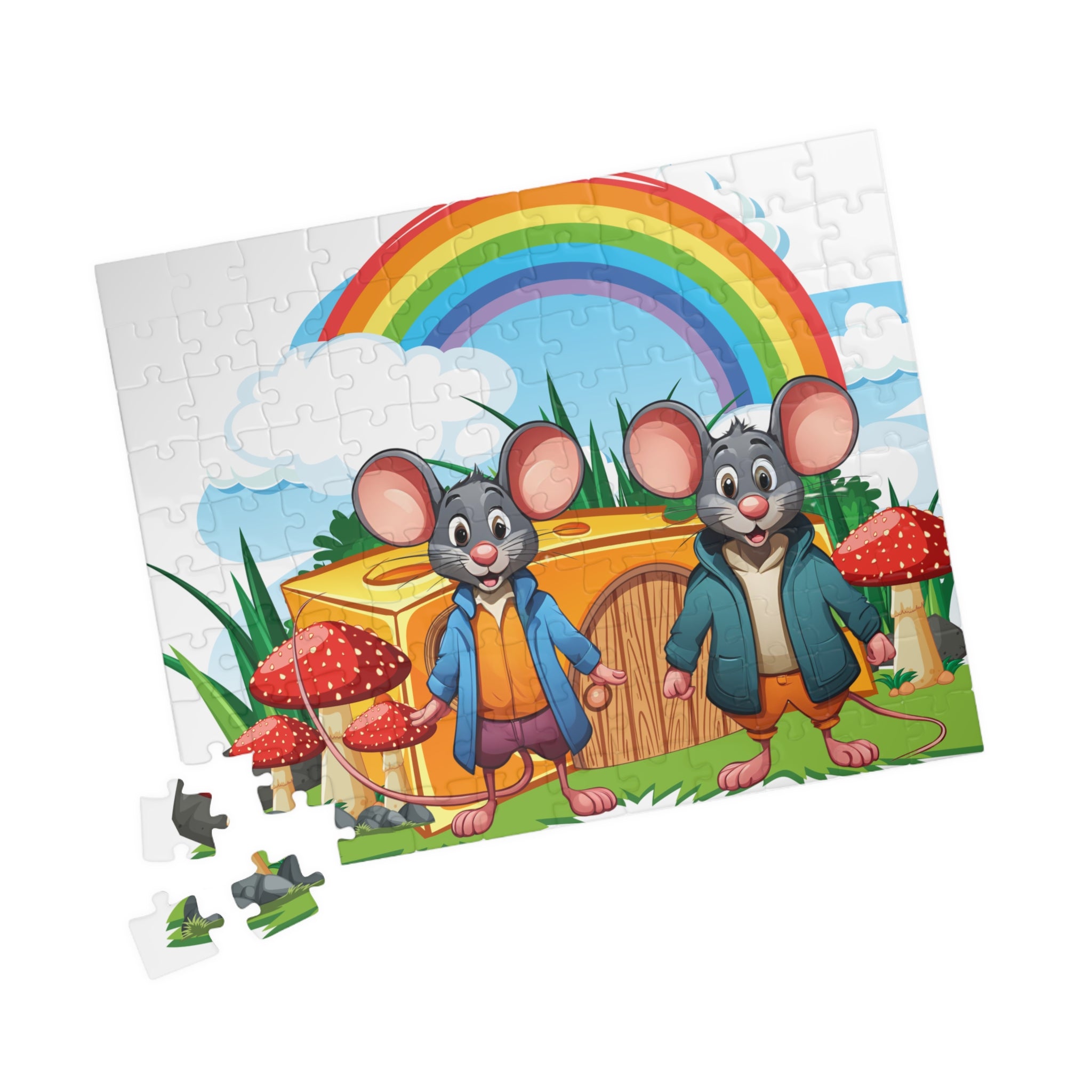 Whimsical Mouse Family Puzzle - Fun for All Ages, 110 pieces