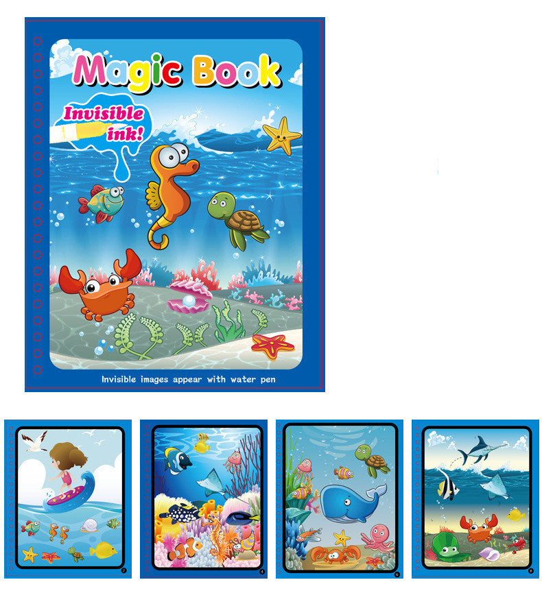 Children's Magic Water Painting Book – Reusable Coloring Activity for Kids The underwater world