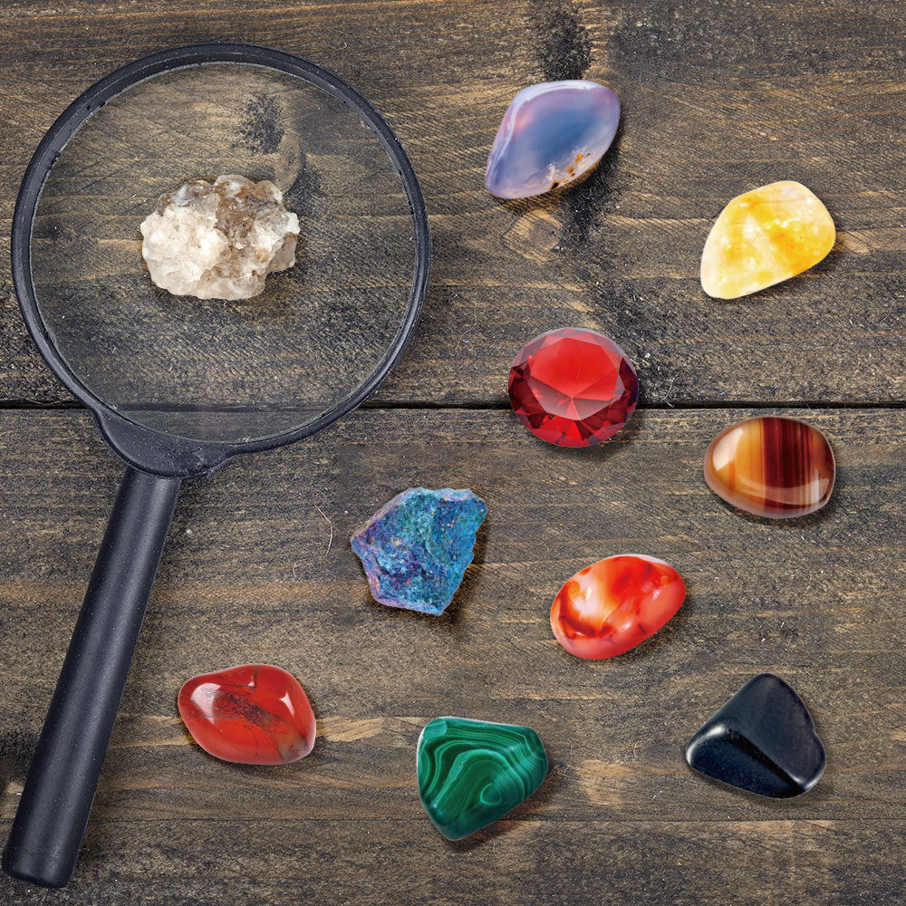 Rock Collection Kit for Kids – 36-Piece Gemstones and Crystals Set with Educational Learning Guide