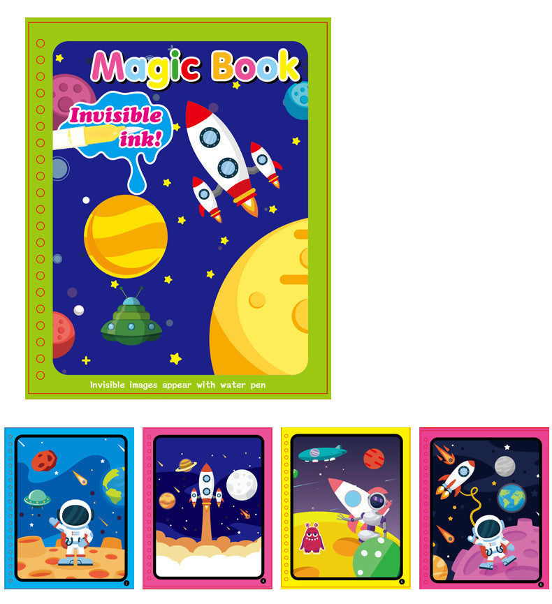 Children's Magic Water Painting Book – Reusable Coloring Activity for Kids Cosmic world