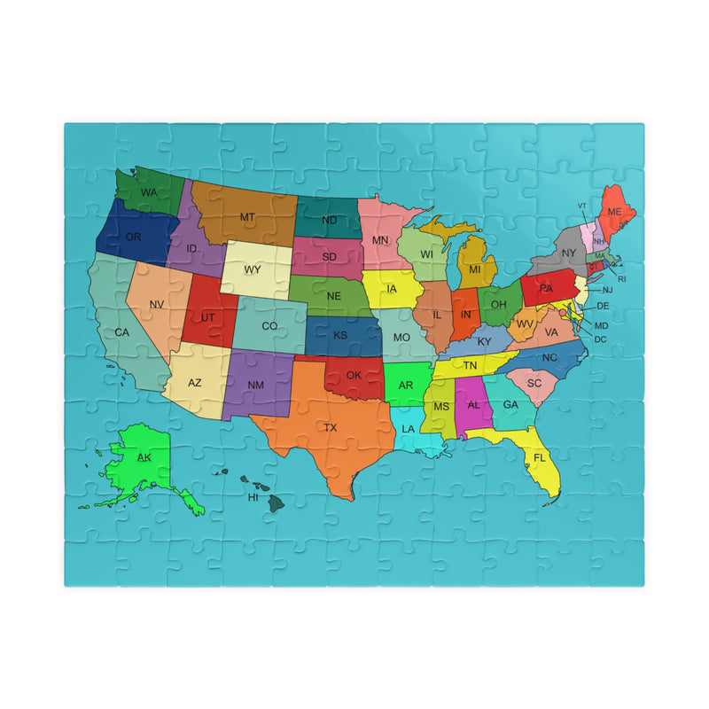 USA Map Puzzle - Fun & Educational 110 pieces 110 pcs (Horizontal)