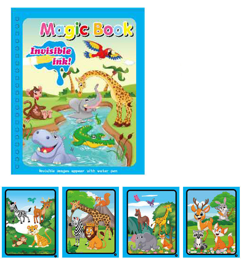 Children's Magic Water Painting Book – Reusable Coloring Activity for Kids Animal world