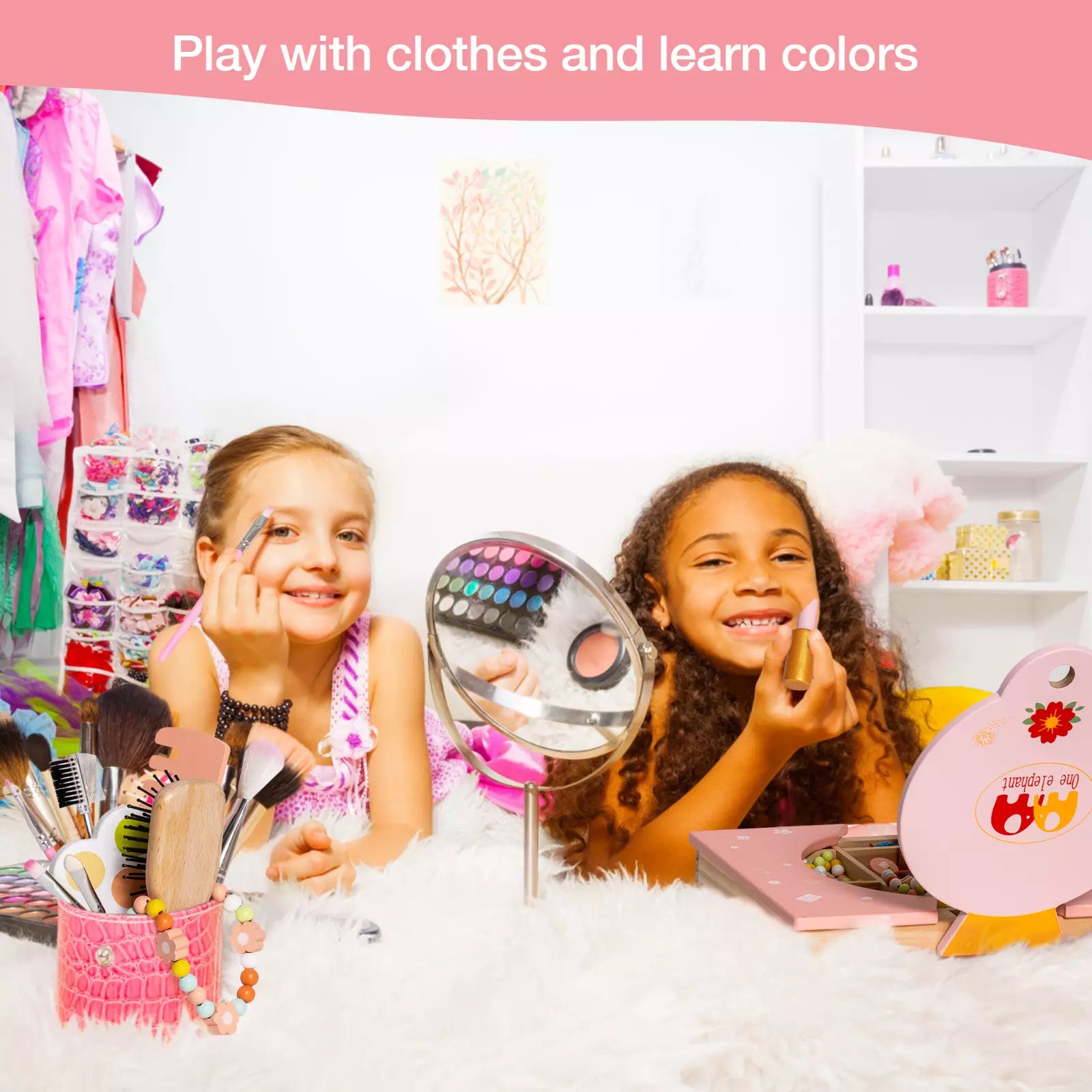 Robud Wooden Pretend Play Cosmetic Makeup Set – Educational Preschool Toy for Kids Aged 3+