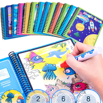 Children's Magic Water Painting Book – Reusable Coloring Activity for Kids