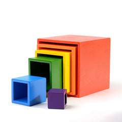 Large Rainbow Arch Building Blocks, 12-Piece Wooden Stacking Toy, Open-Ended Play, Montessori Inspired Color set 6pcs