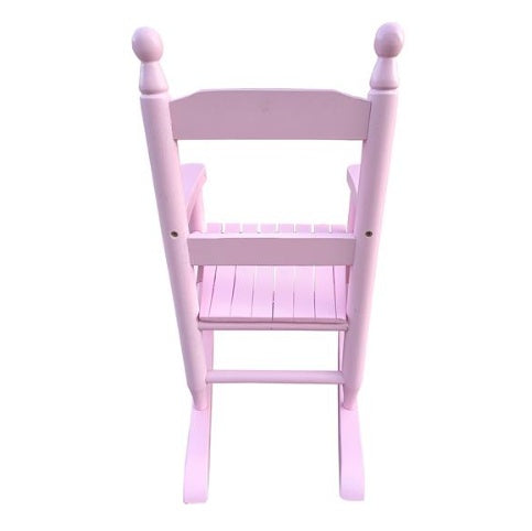 Light Pink Wooden Children's Rocking Chair – Indoor/Outdoor Populus Wood Rocker for Kids