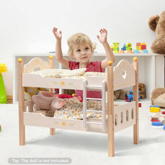 Wooden Baby Doll Bunk Beds – Stackable Cribs for 18-Inch Dolls | Fits American Girl Dolls | Yellow | 21.7 x 11.9 x 18.1 inches