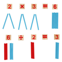 Wooden Math Sticks Montessori Toys, Early Learning Educational Counting & Number Skills for Toddlers