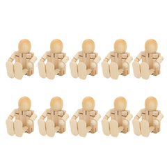 Wooden Jointed Robot Figures - DIY Painting Crafts & Desk Toy for Kids & Adults - Flexible Wooden Robots for Home Decor & Creative Play (Set of 10)