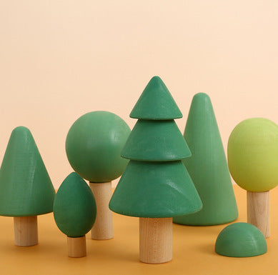 Large Rainbow Arch Building Blocks, 12-Piece Wooden Stacking Toy, Open-Ended Play, Montessori Inspired Tree