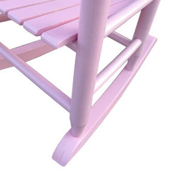 Light Pink Wooden Children's Rocking Chair – Indoor/Outdoor Populus Wood Rocker for Kids