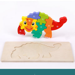 Number Matching Wooden 3D Dinosaur Puzzles – Educational Toy for Kids Aged 4-6, Enhances Cognitive Development and Fine Motor Skills Jialong