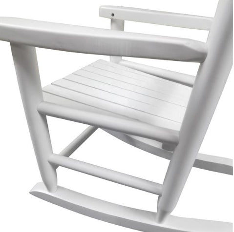 Children's White Wooden Rocking Chair – Solid Poplar Wood, Indoor/Outdoor Use