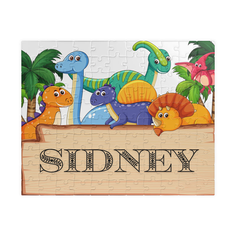Personalized Dinosaur Puzzle - Custom Name - Perfect Gift for Kids! 110 pcs (Horizontal)