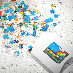 Colorful Train Puzzle - 110 Piece Set for Kids and Family Fun