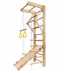 Foldable Montessori Wooden Pikler Triangle Set – Indoor Toddler Climbing Gym with Ladder & Slide | Eco-Friendly Pine Wood