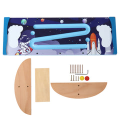 Wooden Balancing Board for Kids – Under Desk Anti-Slip Roller Balance Trainer | Develops Coordination & Core Strength as picture
