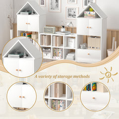 Versatile Children's Bookshelf with House-Shaped Design – Multi-Functional Storage Organizer for Books and Toys, Adjustable Placement, Durable MDF Construction, Easy Assembly, Safe for Kids