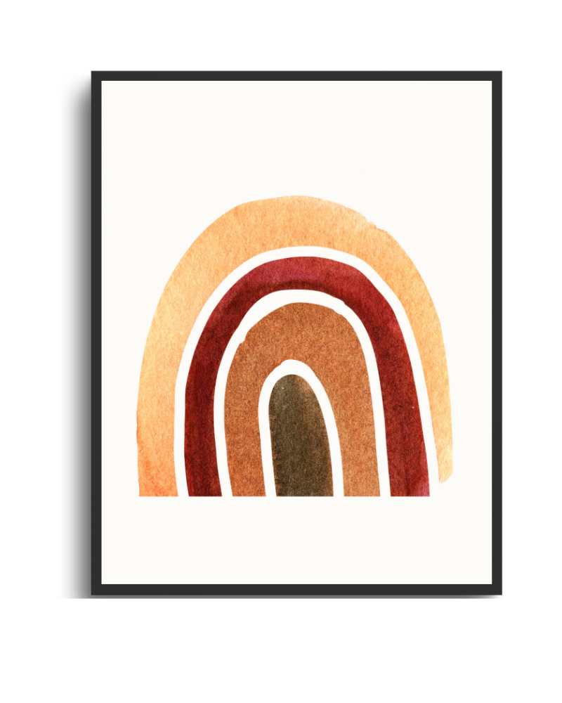 Boho Rainbow Framed Print - Multi-Color Wall Art for Cozy Spaces Semi Glossy Black