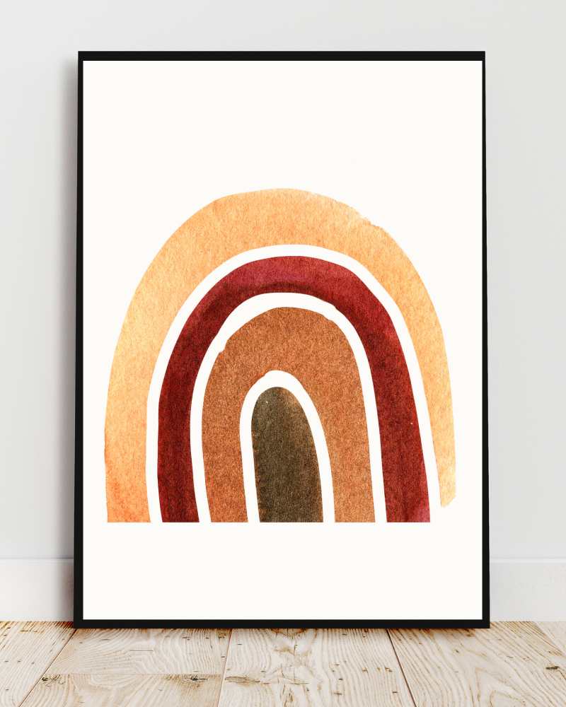 Boho Rainbow Framed Print - Multi-Color Wall Art for Cozy Spaces