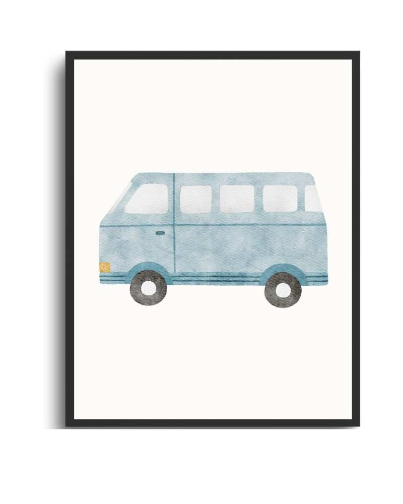 Van Framed Print - Multi-Color Art Print for Home Decor and Gifts Semi Glossy Black