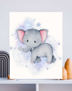 Whimsical Elephant Framed Print - Multi-Color Nursery Art
