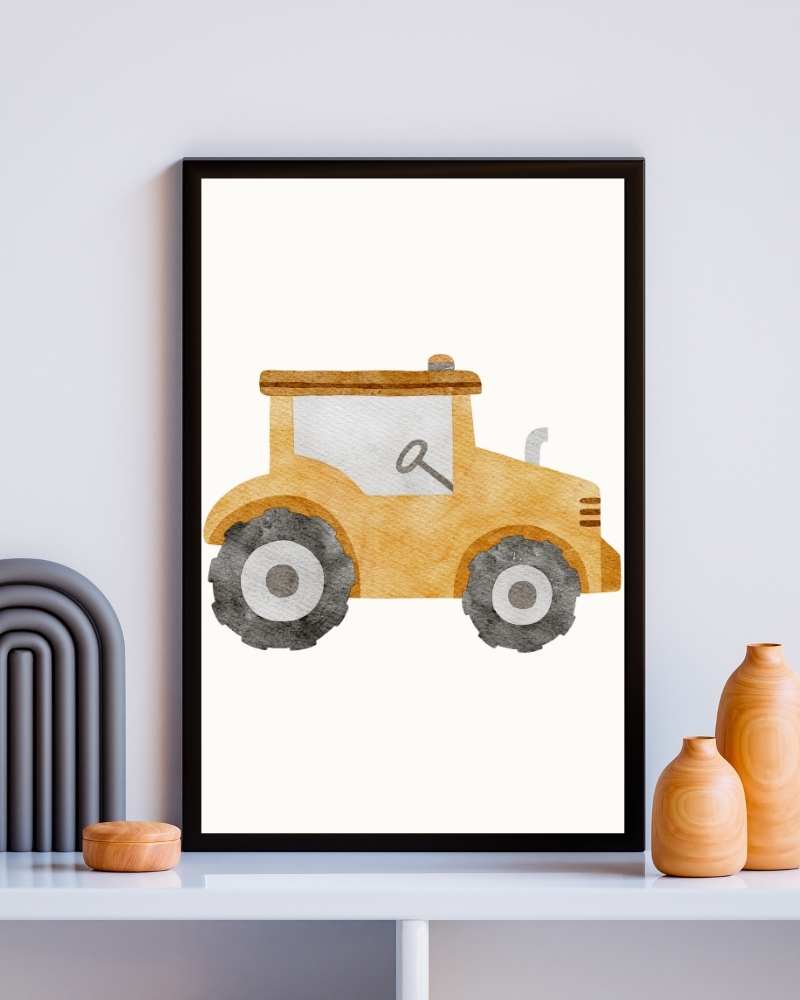Tractor Framed Print - Perfect Nursery Decor