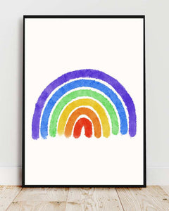 Colorful Rainbow Framed Print - Bright Wall Art for Kids' Room and Celebrations