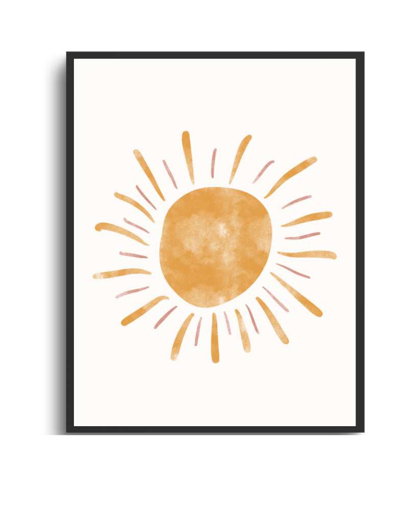Sunshine Framed Print - Bright Multi-Color Wall Art for Home Decor Semi Glossy Black