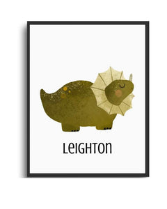 Dinosaur Framed Print for Kids' Rooms Semi Glossy Black