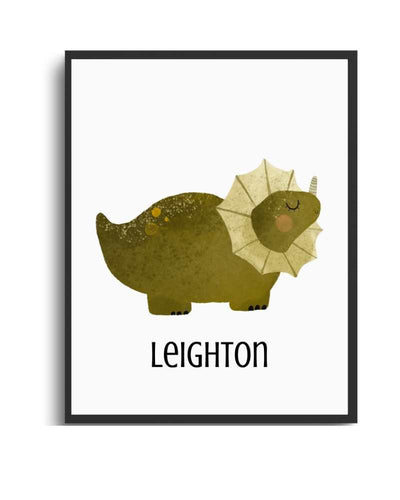 Dinosaur Framed Print for Kids' Rooms Semi Glossy Black