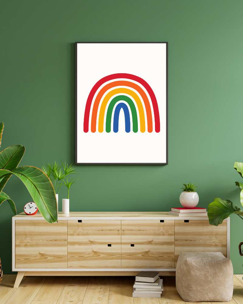 Vibrant Rainbow Framed Print - Colorful Wall Art for Kids and Playrooms